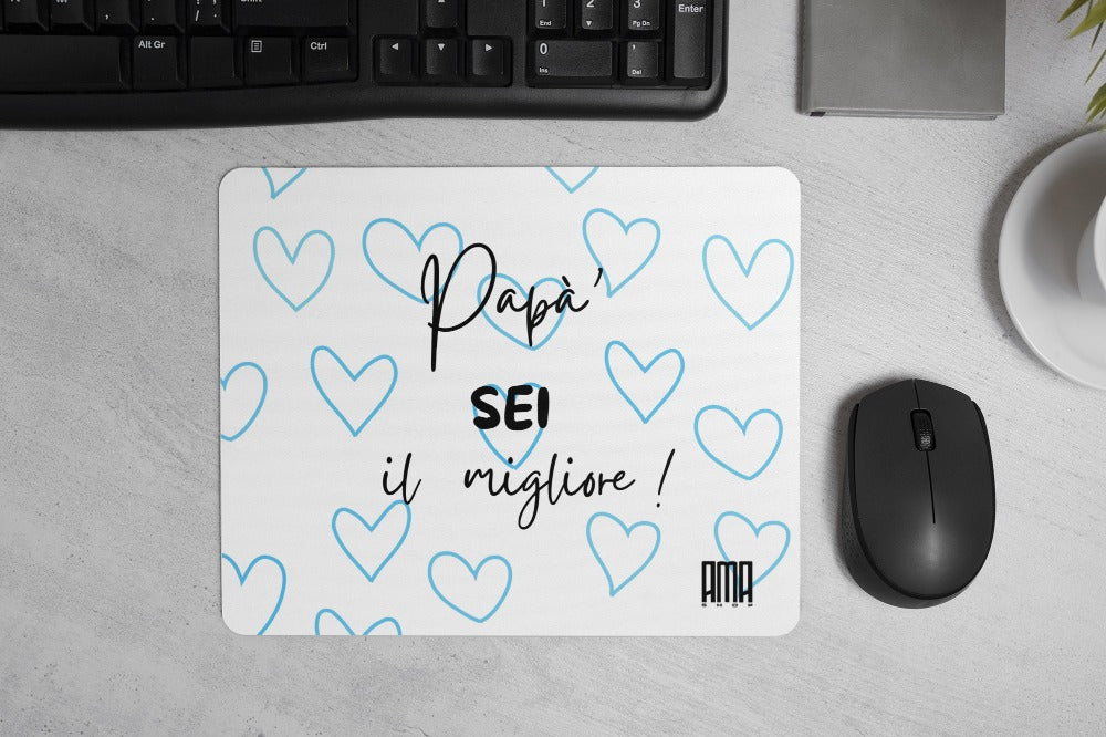 Tappetino mouse 'Papà sei il migliore  ' personalizzabile con nome