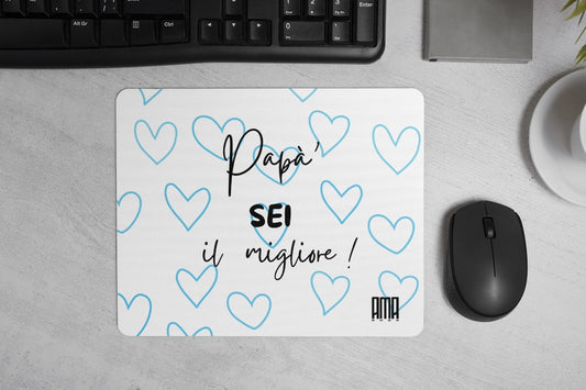 Tappetino mouse 'Papà sei il migliore  ' personalizzabile con nome