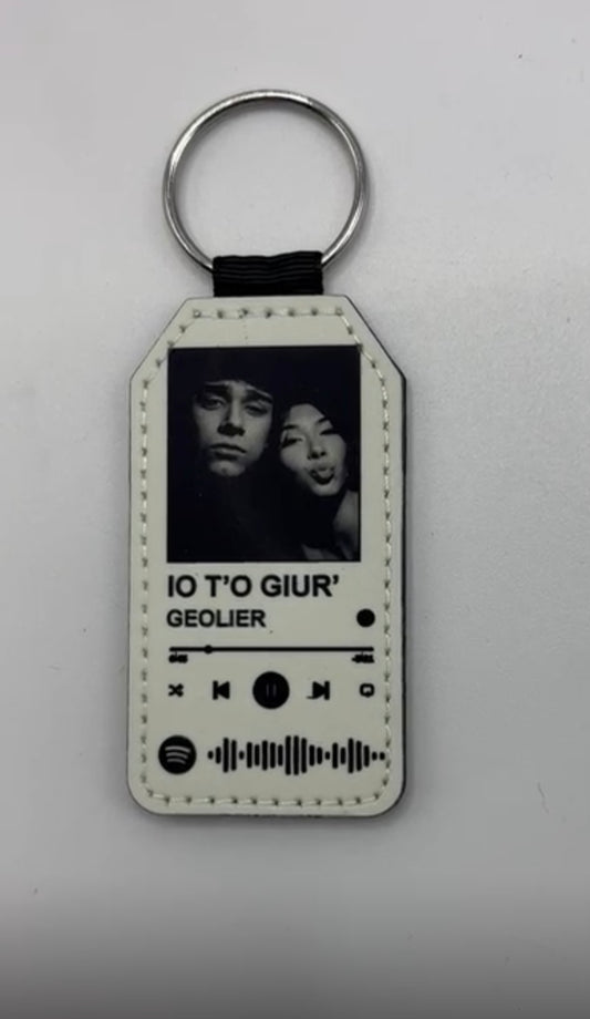 Portachiavi 'spotify ' personalizzabile con foto e titolo canzone