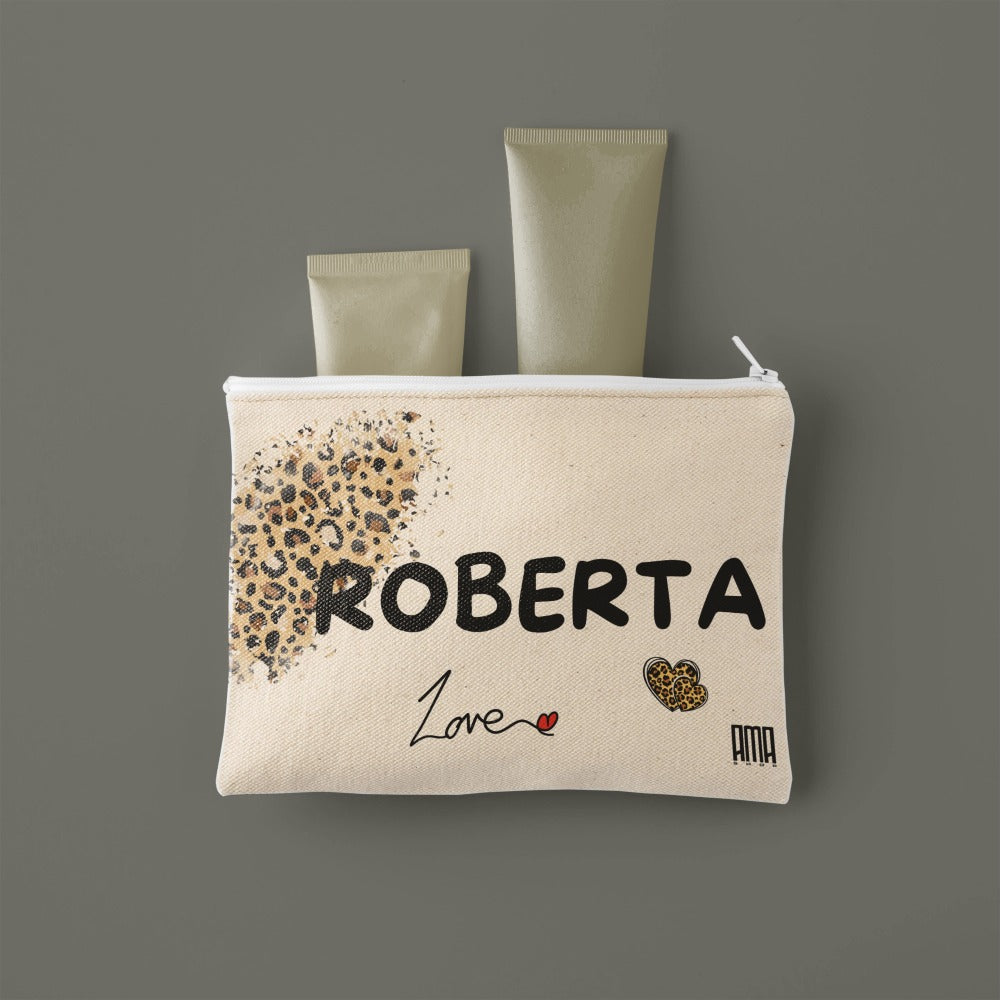 Pochette 'Leopardo' personalizzabile con nome