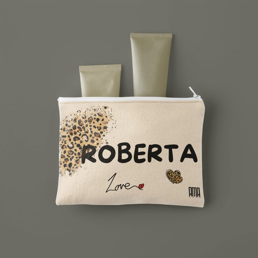 Pochette 'Leopardo' personalizzabile con nome