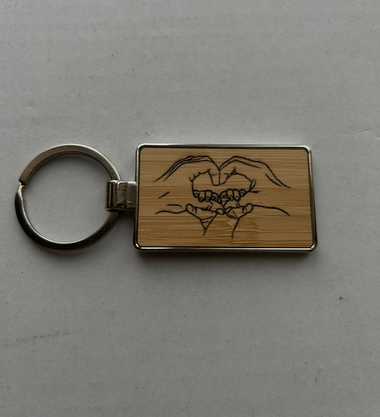 Portachiavi legno ed acciaio personalizzabile con incisione laser