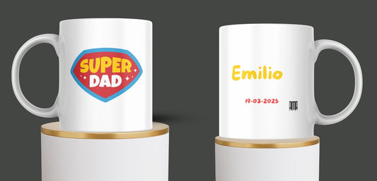 Tazza ' Super papà ' puoi personalizzarla con nome